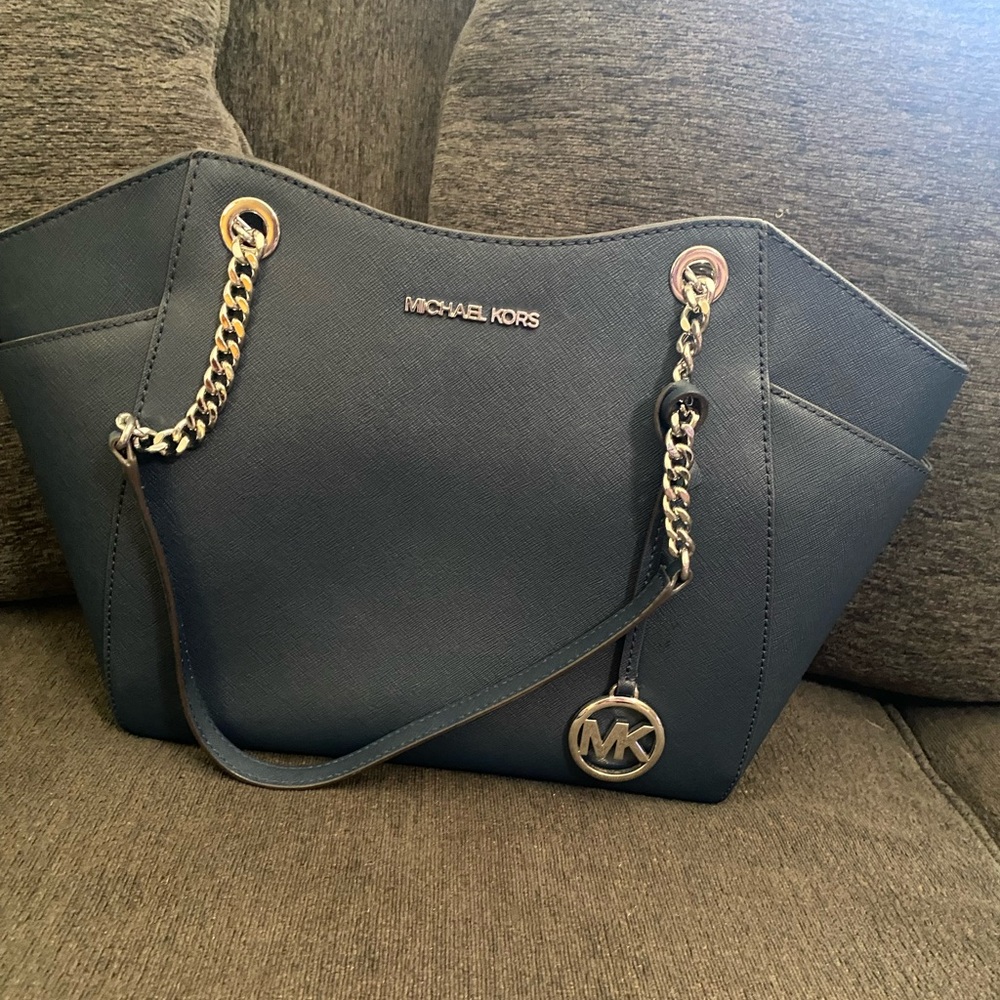 Michael Kors Jet Set Navy Handbag, EUC